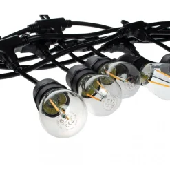 Girlanda Ogrodowa 10m E27 Czarny IP44 Żarówki 1,5W Gratis