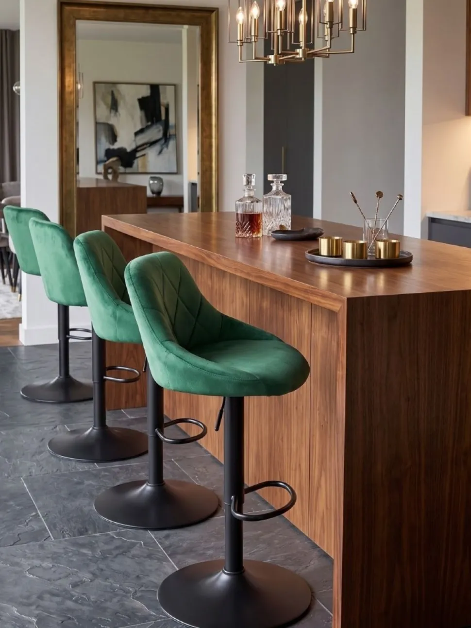 Hoker z oparciem ciemnozielony H101