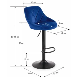 Hoker z oparciem granatowy H101