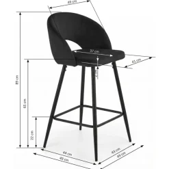 Hoker z oparciem H96 czarny