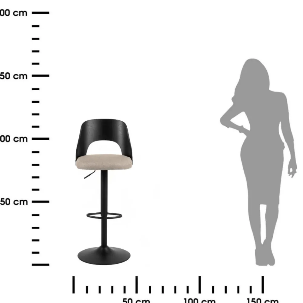 Hoker do kuchni Lucy z oparciem czarno-beżowy * Actona Hot