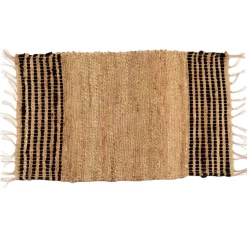 Jutowy dywanik 60x90 cm z frędzlami beżowy * GIFTDECOR Hot