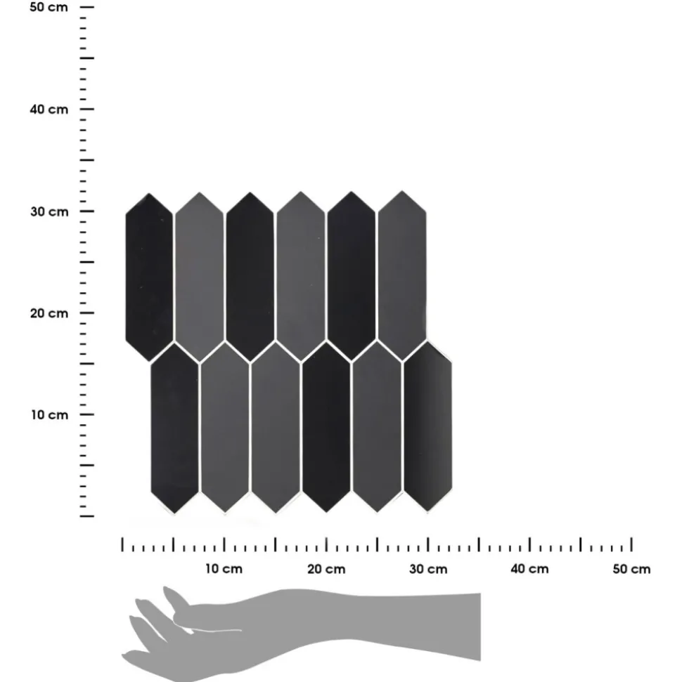 Kafelek samoprzylepny czarny diament 32,5x32,5 cm