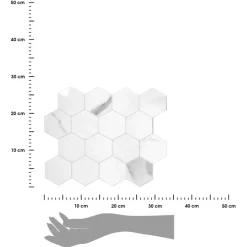 Kafelek samoprzylepny marmurowa mozaika plaster miodu 33x27,5 cm