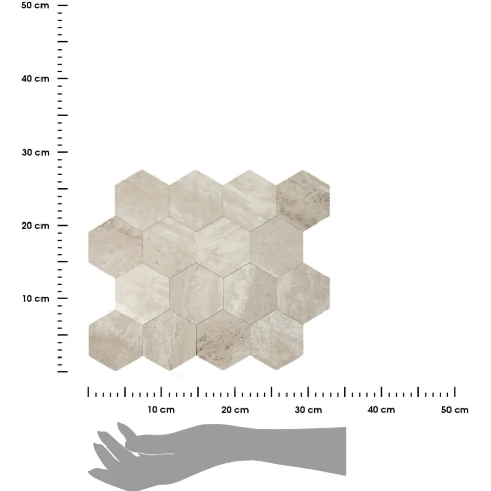 Kafelek samoprzylepny trawertyn plaster miodu 33x27,5 cm