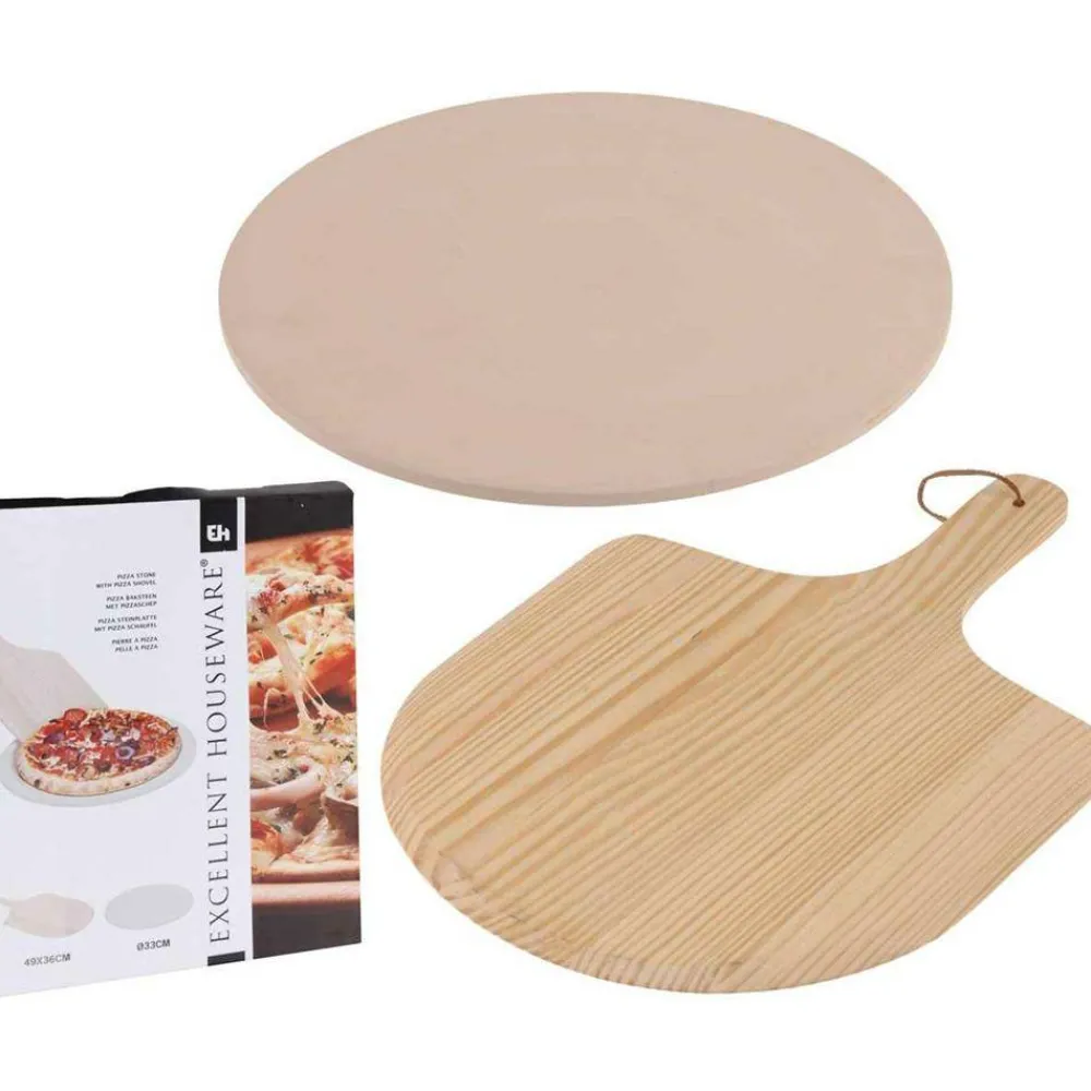 Kamień do pieczenia pizzy z łopatką * Excellent Houseware Best