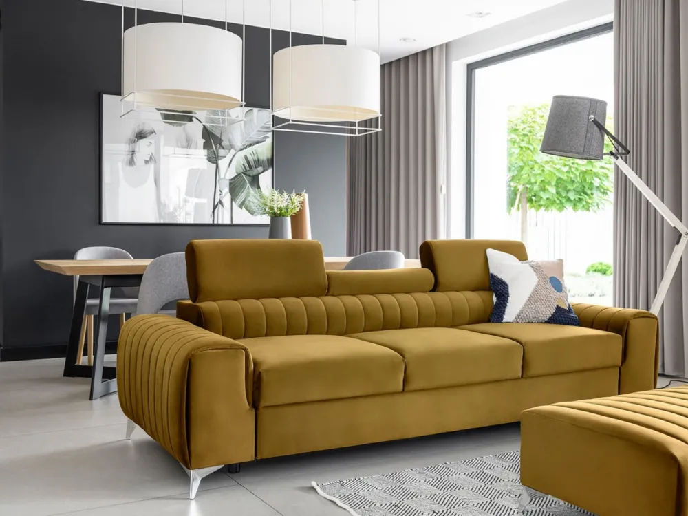 Kanapa z funkcją spania Laurence Nube 45 żółta * Eltap Discount