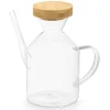 Karafka na oliwę z bambusową pokrywką 600 ml
