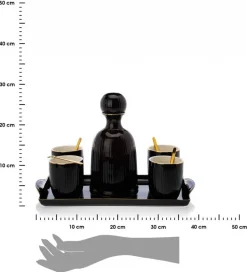 Karafka z kubeczkami i tacą Kendi Black