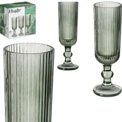 Kieliszek do szampana 160 ml prążkowany zielony * VIVALTO Best