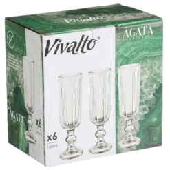 Kieliszek do szampana 160 ml prążkowany zielony * VIVALTO Best