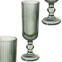 Kieliszek do szampana 160 ml prążkowany zielony * VIVALTO Best