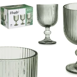 Kieliszek do wina 260 ml prążkowany zielony * VIVALTO Discount