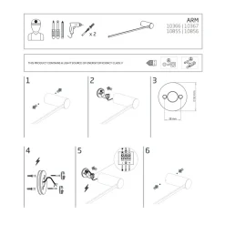 Kinkiet ARM Czarny 10W LED 4000K 65cm