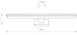 Kinkiet Łazienkowy PICASSO Srebrny 12W LED 4000K IP44 60cm