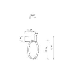 Kinkiet CIRCOLO Czarny 9W LED 4000K