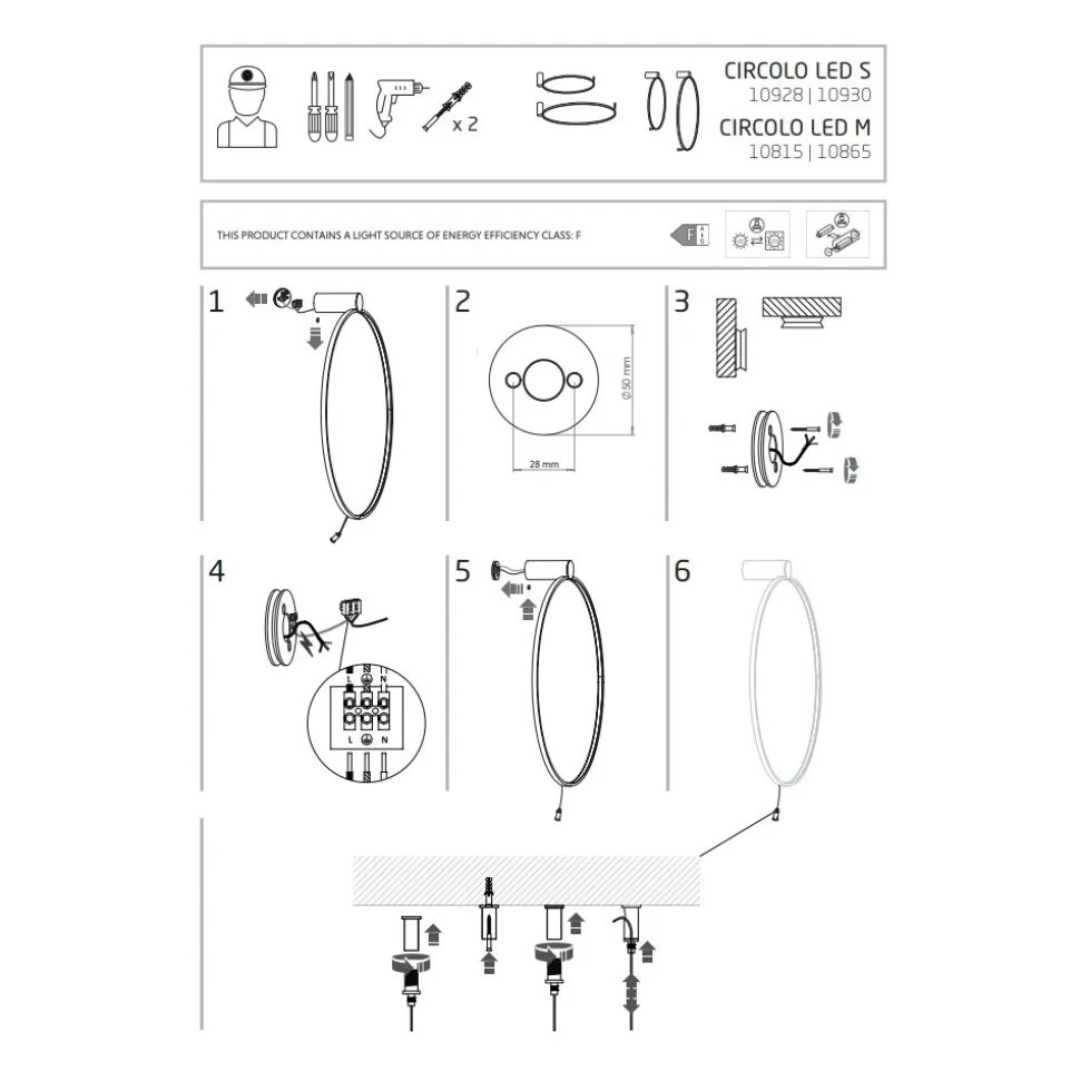 Kinkiet CIRCOLO Czarny 18W LED 3000K