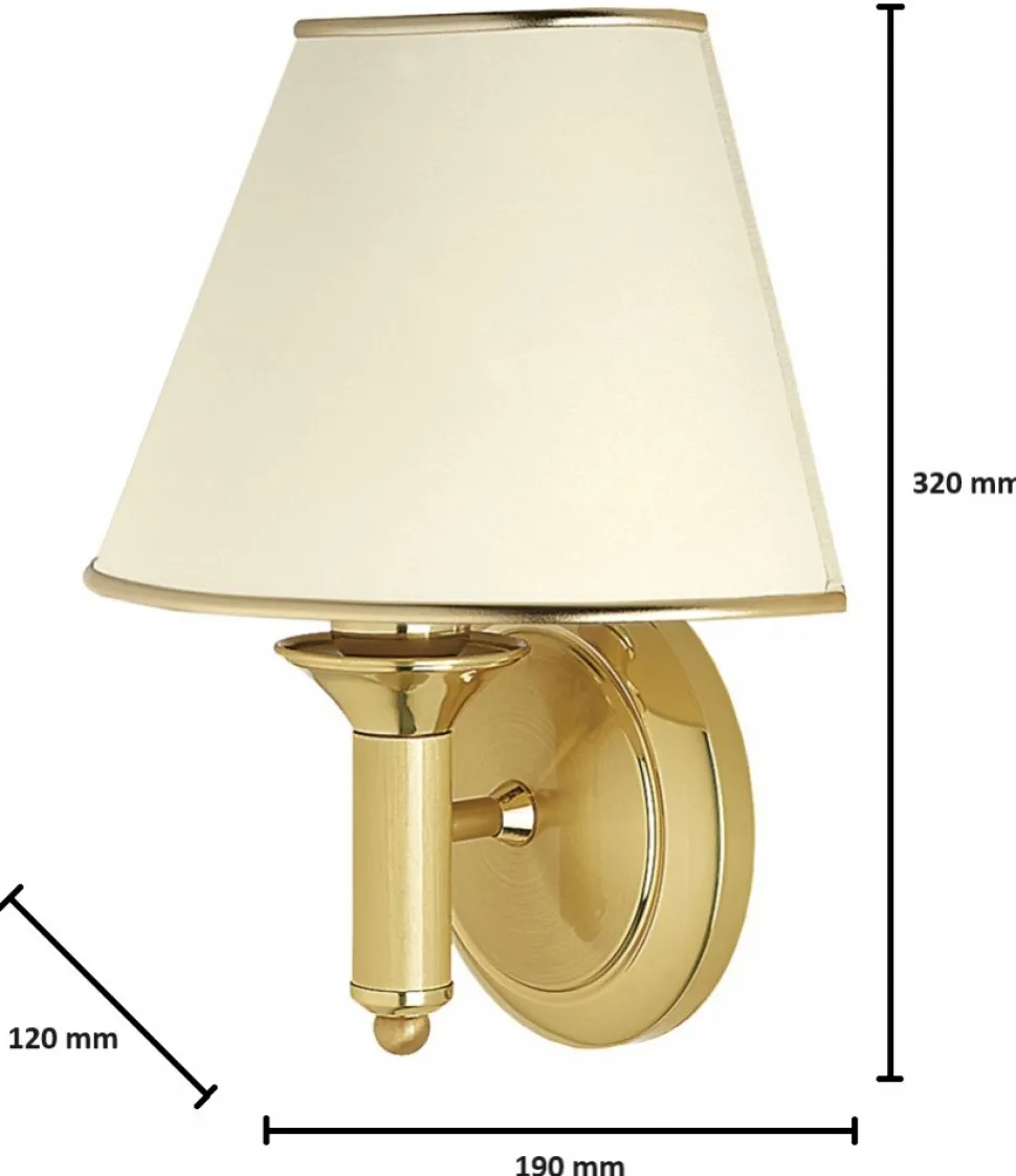 Kinkiet CLASSIC Złoty Ecru Abażur Mini 1xE27