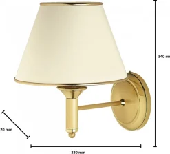 Kinkiet CLASSIC Złoty Ecru Abażur 1xE27