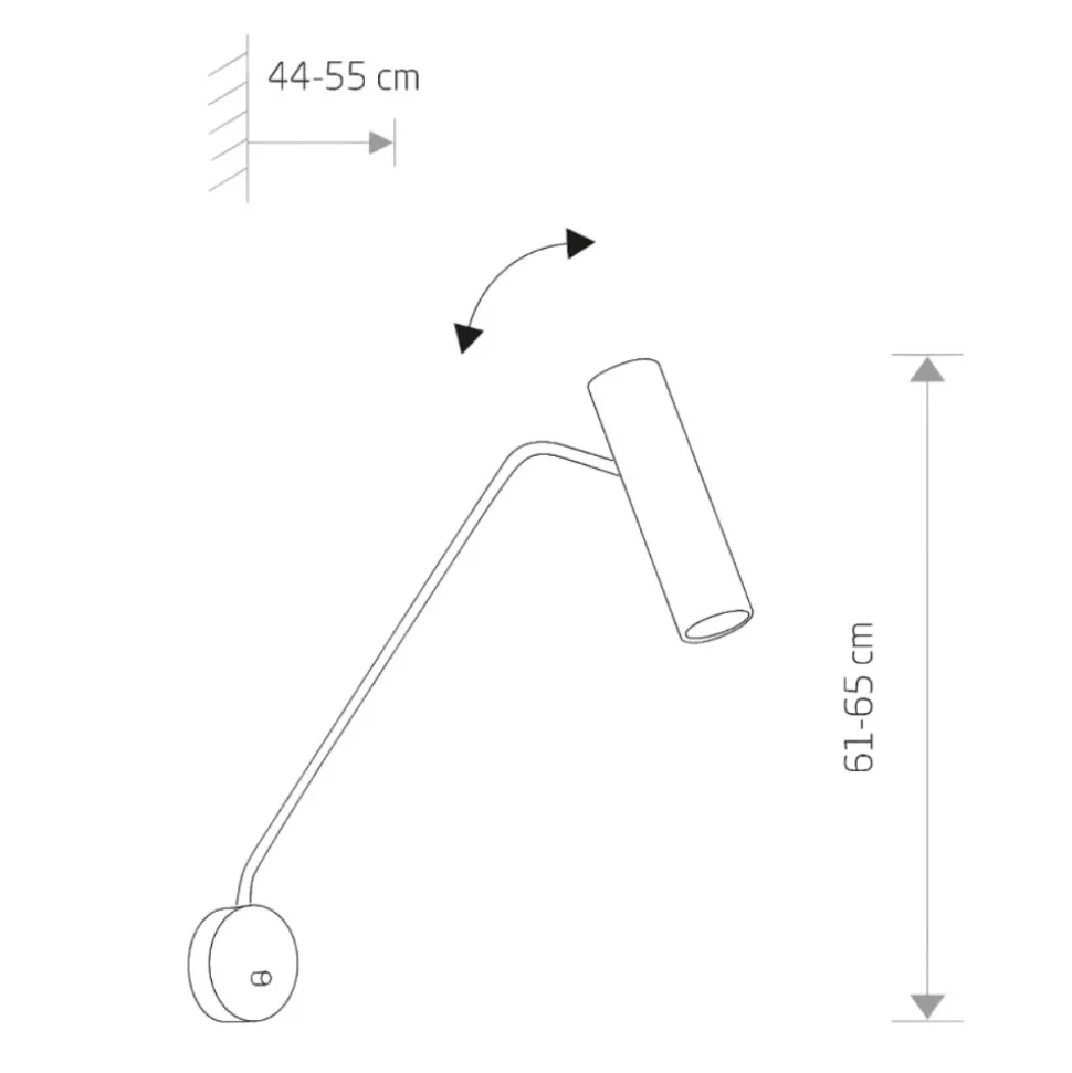Kinkiet EYE SUPER czarny 1xGU10 z wyłącznikiem