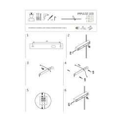 Kinkiet IMPULSE Czarny 6W LED 3000K 61cm