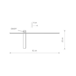 Kinkiet IMPULSE Czarny 6W LED 3000K 61cm