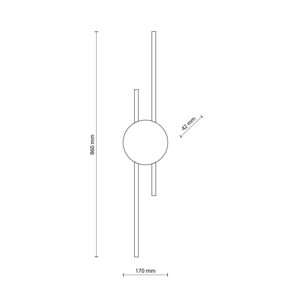 Kinkiet JAVA Czarny 2x24W LED 86cm