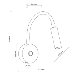 Kinkiet LAGOS czarny 1xG9 z wyłącznikiem i USB