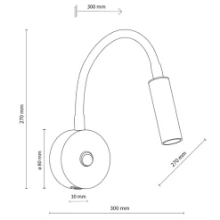 Kinkiet LAGOS czarny złoty 1xG9 z wyłącznikiem i USB