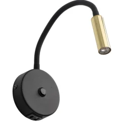 Kinkiet LAGOS czarny złoty 1xG9 z wyłącznikiem i USB