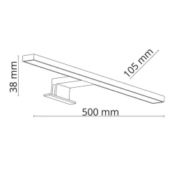 Kinkiet LEITO chrom 1xLED 50 cm