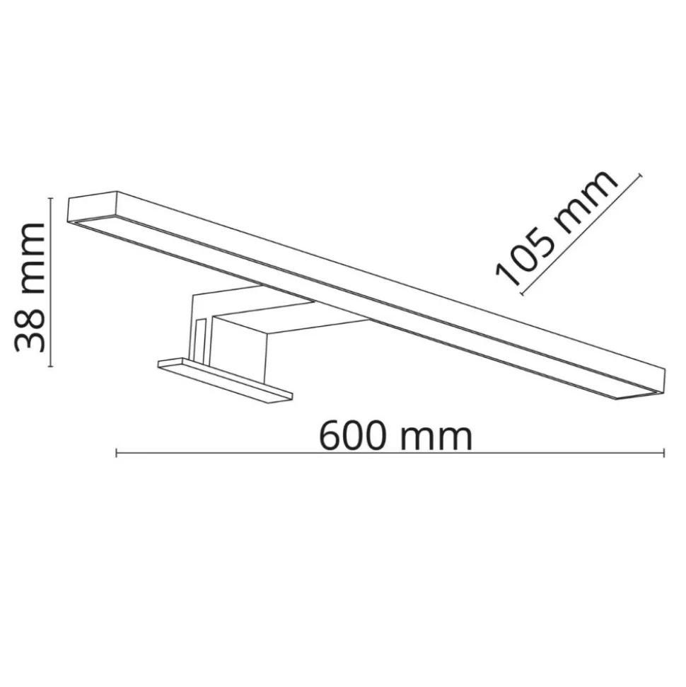 Kinkiet LEITO czarny 1xLED 60 cm
