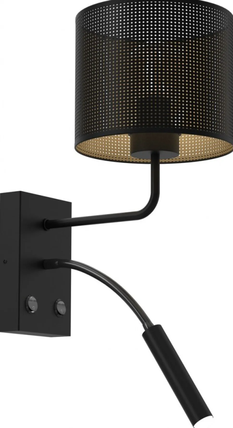 Kinkiet LOFT SHADE Czarny Złoty Klosz z Tworzywa 1xE27 1xG9