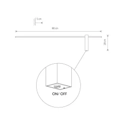 Kinkiet MOTIVE Czarny 11W LED 4000K 80cm