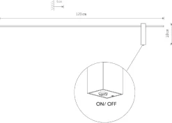 Kinkiet MOTIVE Czarny 16W LED 3000K 120cm