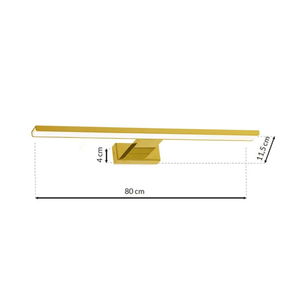 Kinkiet nad lustro Shine złoty 80 cm