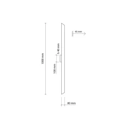 Kinkiet NAVI LONG Czarny LED 24W 100cm