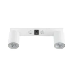 Kinkiet NEX biały 2xGU10 z portem USB