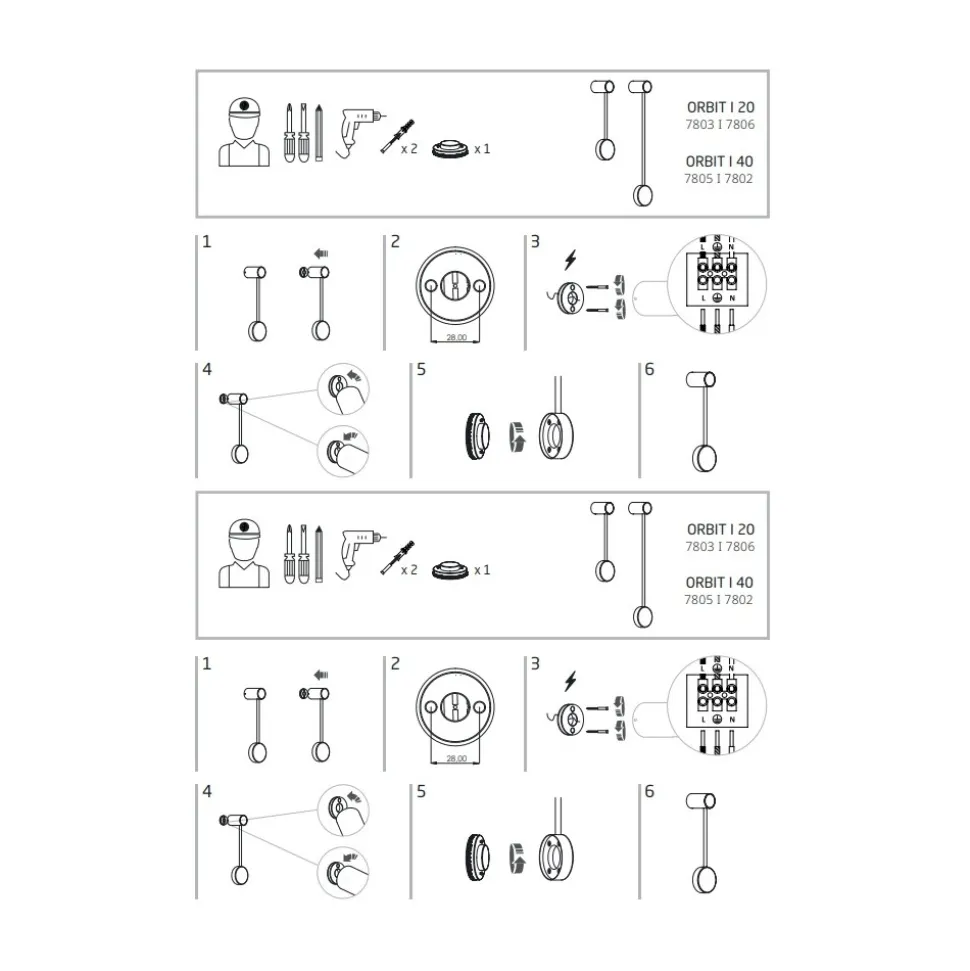 Kinkiet ORBIT M Czarny 1xGX53