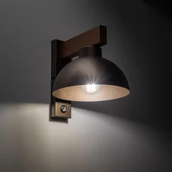 Kinkiet OSLO Brązowy Metalowy Klosz 1xE27