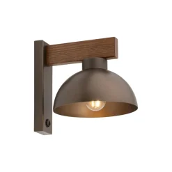 Kinkiet OSLO Brązowy Metalowy Klosz 1xE27
