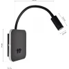 Kinkiet Regulowany BASE Czarny Ładowarka USB 8W+2W