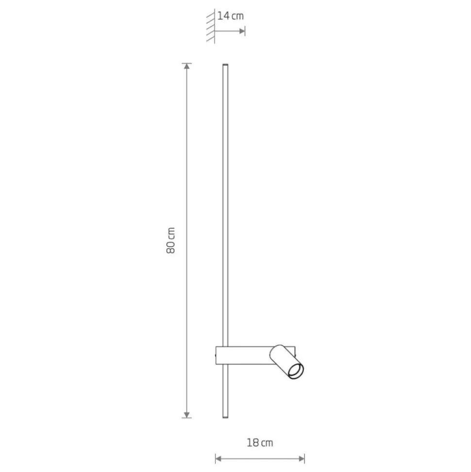 Kinkiet regulowany z włącznikiem EASY LED LEFT czarny 1xGU10