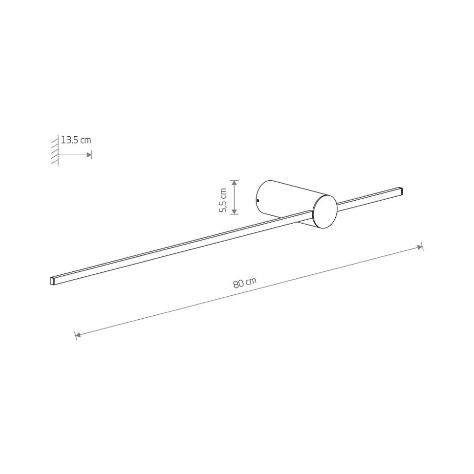 Kinkiet SABER Czarny 11W LED 3000K IP20 80cm