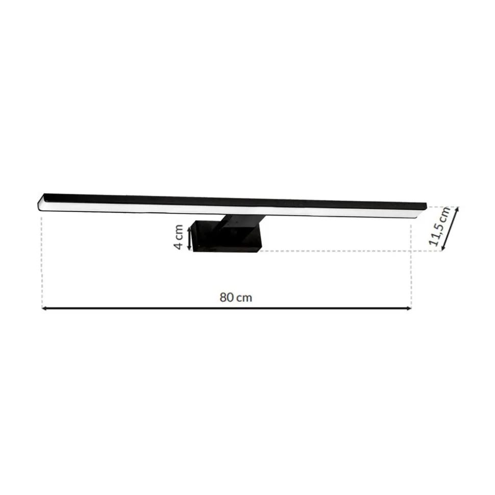 Kinkiet SHINE BLACK 80cm 15W LED