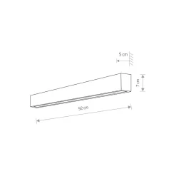 Kinkiet STRAIGHT Grafitowy 1xT8 16W LED 3000K 92cm