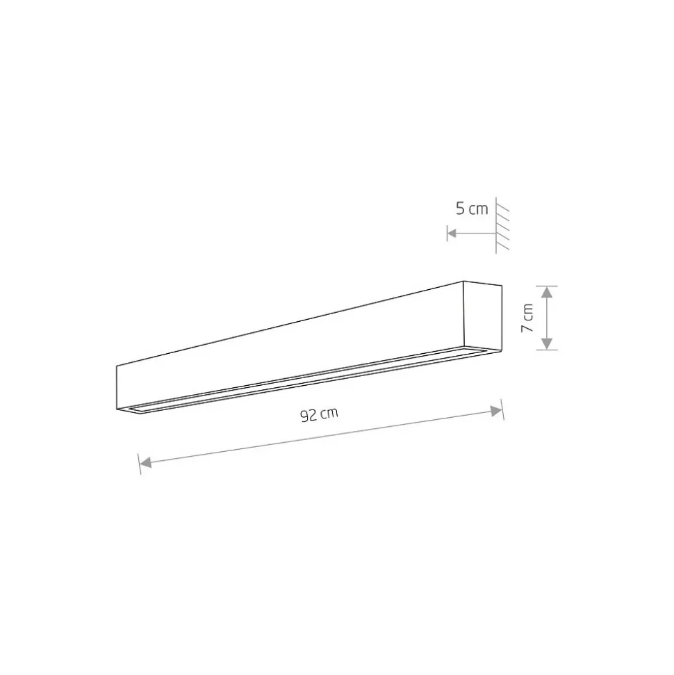 Kinkiet STRAIGHT Grafitowy 1xT8 16W LED 3000K 92cm