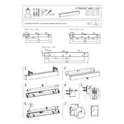 Kinkiet STRAIGHT Grafitowy 1xT8 16W LED 3000K 92cm