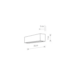 Kinkiet STRAIGHT WALL Grafitowy 1xE14 26cm