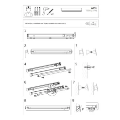 Kinkiet WING Czarny 11W LED 3000K IP20 68cm